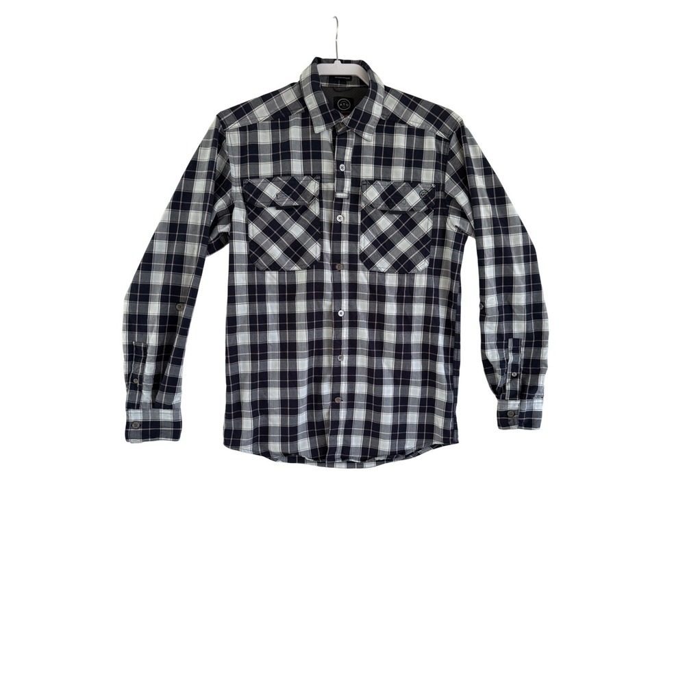 Wrangler ATG All Terrain Gear Kids Small Plaid Long Sleeve Button Up Shirt‎